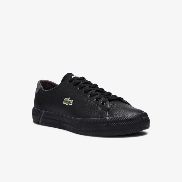 Lacoste Gripshot Tumbled Leather Sneakers - Tenisky Pánské Černé | CZ-seGtgn